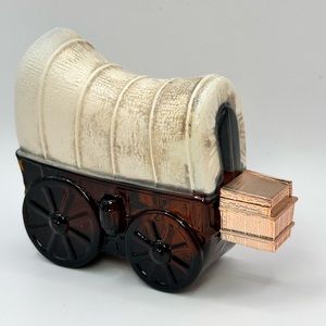 Vintage Avon 1970s Full Bottle Covered Wagon Wild Country After Shave Decanter